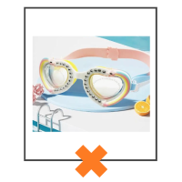 Duikbril hart glitter pastel